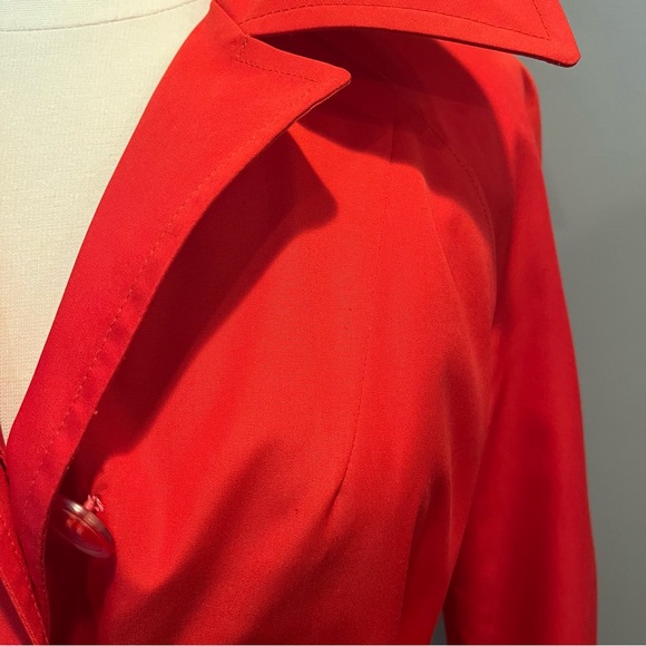 Vintage Misty Harbor Red Trench Coat with Matching Head Scarf, Size 6 - Picture 7 of 16